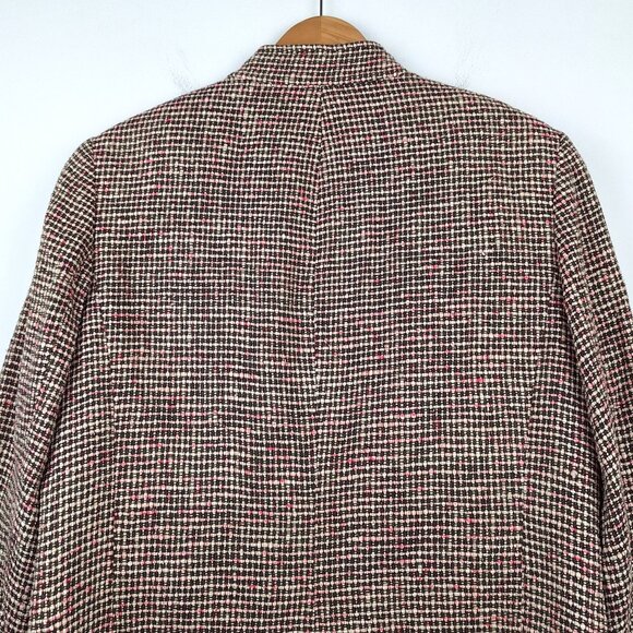 100% Silk Tweed Blazer Jacket Size 14. Pink White Brown Boucle Elana by Tanner - Picture 6 of 16